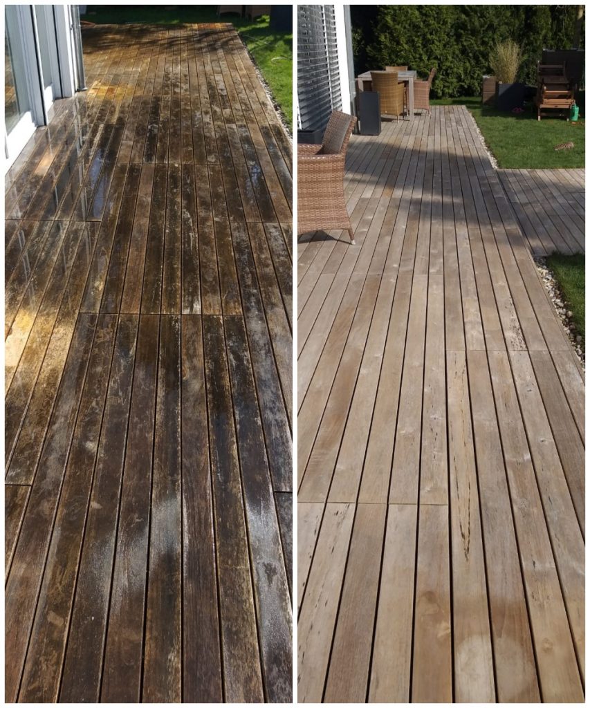 Vorher nachher Holzterrasse